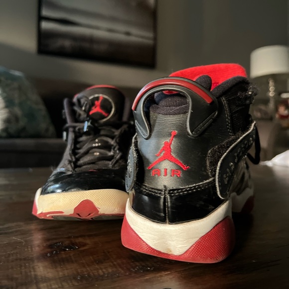 Jordan 6 Rings ‘Black Varsity Red’ Woman’s size UK 5.5/US 7.5 - Picture 2 of 5
